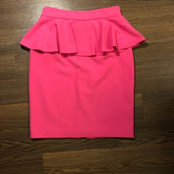 Alice + Olivia Roset Pink Peplum Pencil Skirt 0 - Picture 1 of 7